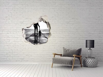 Fototapet un zid spart cu priveliște Muzician pe dig