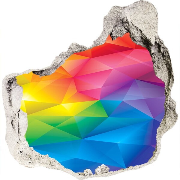 Autocolant un zid spart cu priveliște Un curcubeu colorat pe perete