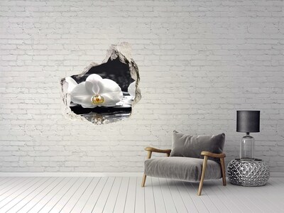 Fototapet 3D gaură în perete Floare de orhidee pe apă