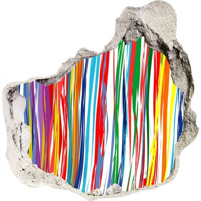 Autocolant de perete gaură 3D O explozie colorată de creativitate