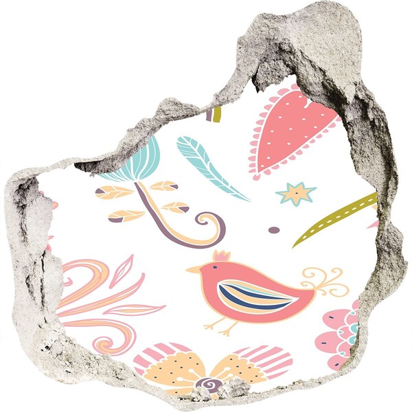 Autocolant gaură 3D Lumea colorată din spatele găurii