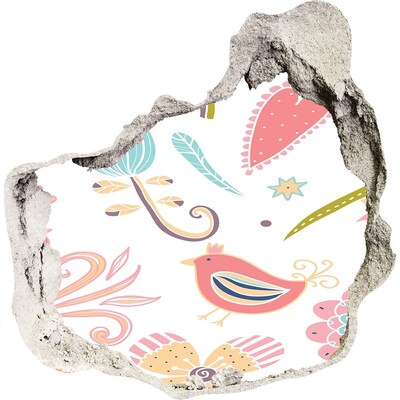 Autocolant gaură 3D Lumea colorată din spatele găurii