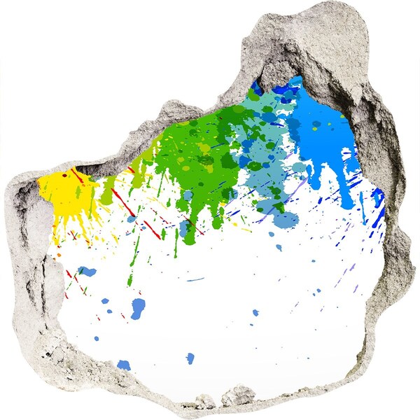 Autocolant de perete gaură 3D O explozie colorată în beton
