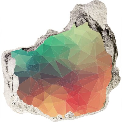 Autocolant gaură 3D Geometrie colorată într-o gaură din perete