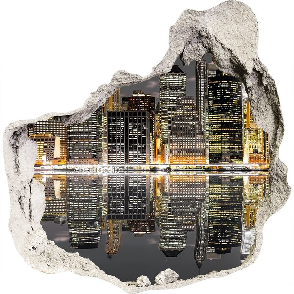 Autocolant autoadeziv gaură Vedere a orașului noaptea