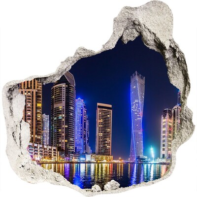 Autocolant gaură 3D Dubai timp de noapte