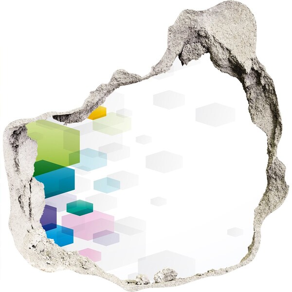 Autocolant un zid spart cu priveliște Abstracție modernă în beton