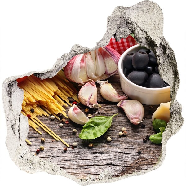 Autocolant autoadeziv gaură Bucătărie italiană cu paste și usturoi