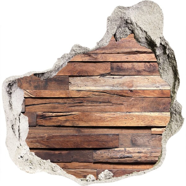 Fototapet 3D gaură în perete Perete de lemn într-o gaură