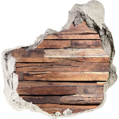 Fototapet 3D gaură în perete Perete de lemn într-o gaură