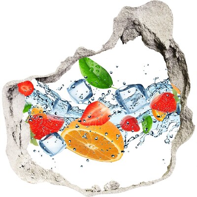 Fototapet un zid spart cu priveliște Cocktail de fructe într-o explozie de apă