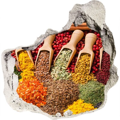 Autocolant 3D gaura cu priveliște O bucătărie plină de condimente