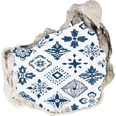 Fototapet 3D gaură în perete Modele florale pe perete