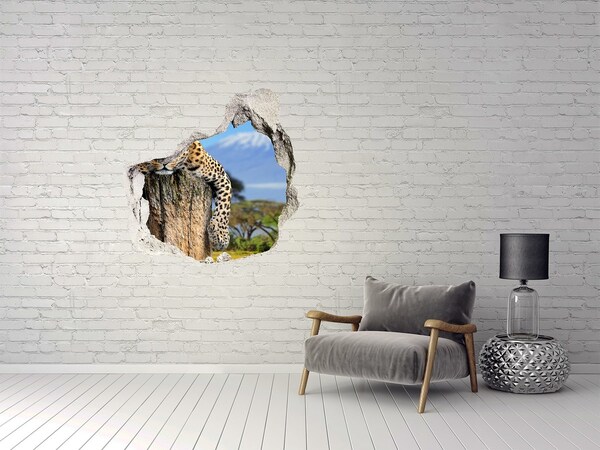 Autocolant autoadeziv gaură Privirea lipicioasă a unui leopard