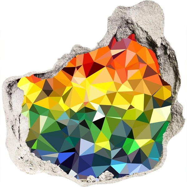 Autocolant 3D gaura cu priveliște Gaură colorată în perete