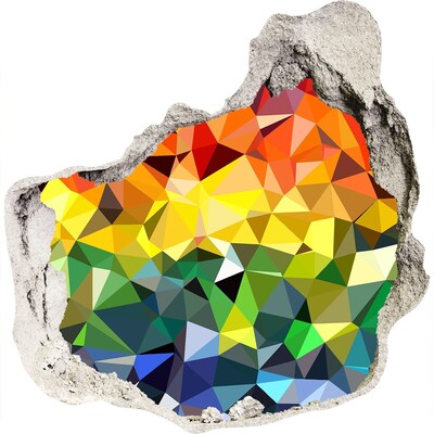 Autocolant 3D gaura cu priveliște Gaură colorată în perete