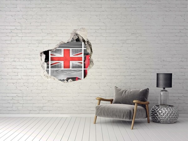 Autocolant gaură 3D Peisaj britanic într-o gaură în perete