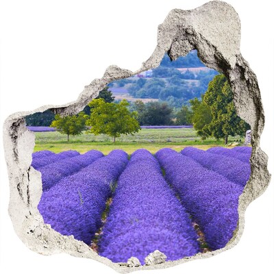 Autocolant 3D gaura cu priveliște Câmpuri de lavandă în Provence
