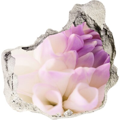 Fototapet un zid spart cu priveliște Iluzie florală în beton