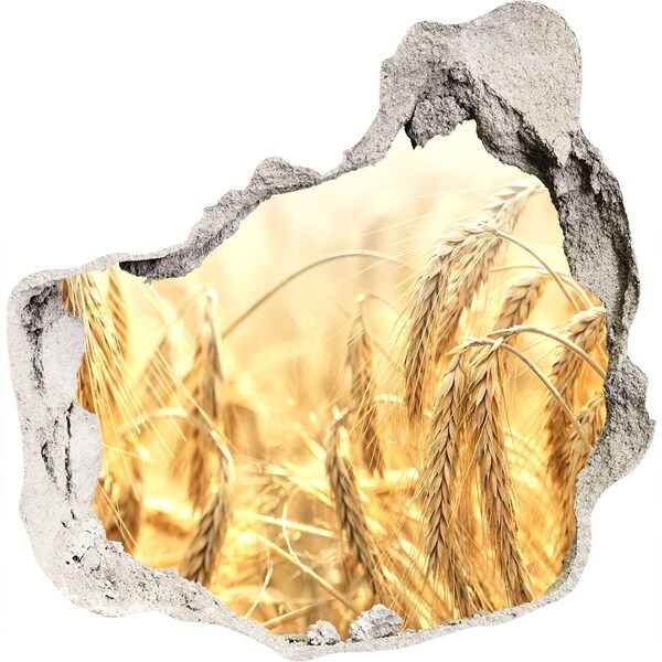 Autocolant 3D gaura cu priveliște Câmpuri de grâu aurii