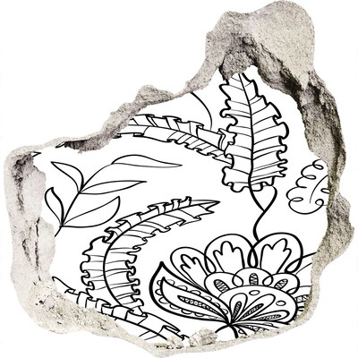 Autocolant autoadeziv gaură Vegetație tropicală într-o gaură în perete