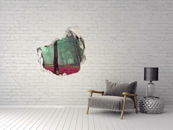 Fototapet un zid spart cu priveliște Pădurea fermecată în ceață