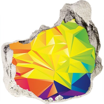 Fototapet 3D gaură în perete O explozie colorată într-o gaură de beton