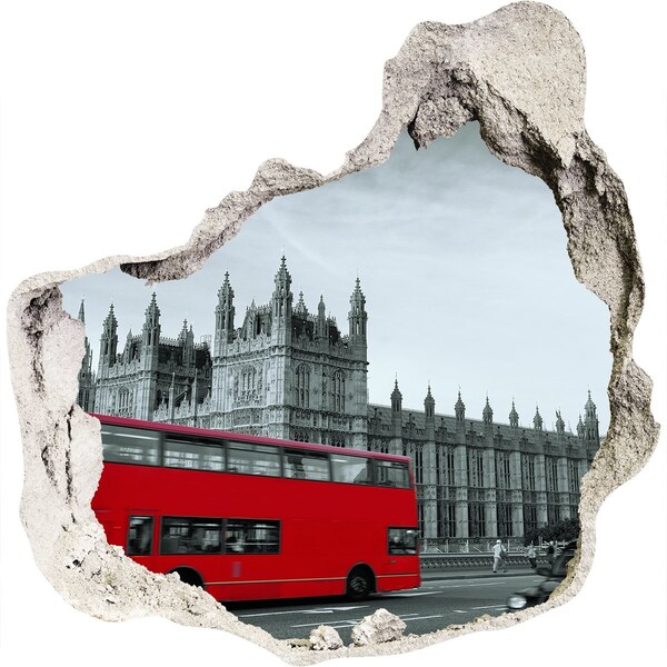 Fototapet 3D gaură în perete Londra autobuz