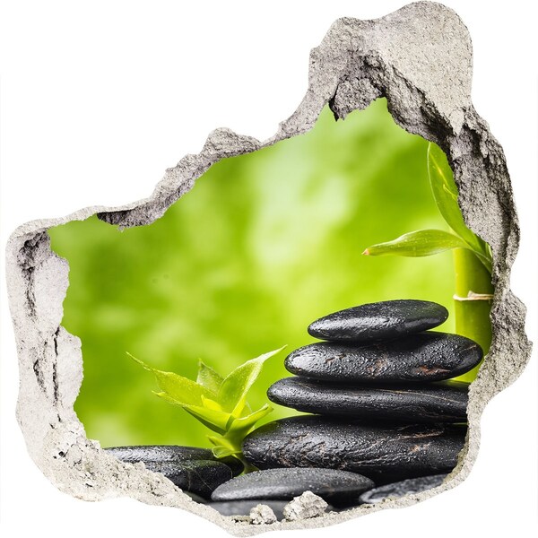 Autocolant de perete gaură 3D O oază de liniște cu pietre