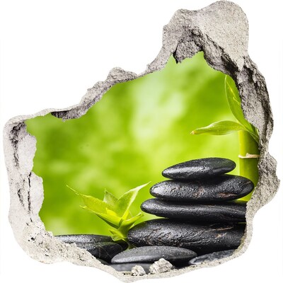 Autocolant de perete gaură 3D O oază de liniște cu pietre