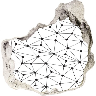 Fototapet un zid spart cu priveliște Rețea de conexiuni în perete