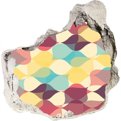 Autocolant de perete gaură 3D Valuri colorate pe perete