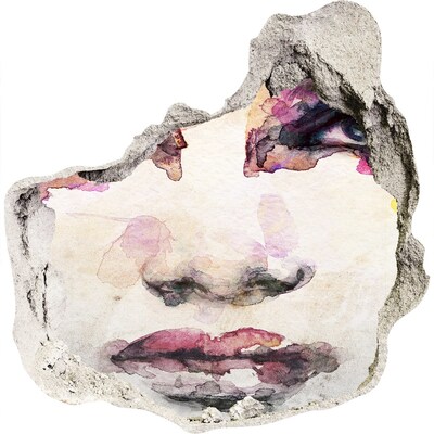 Autocolant autoadeziv gaură Fața din zidul distrus