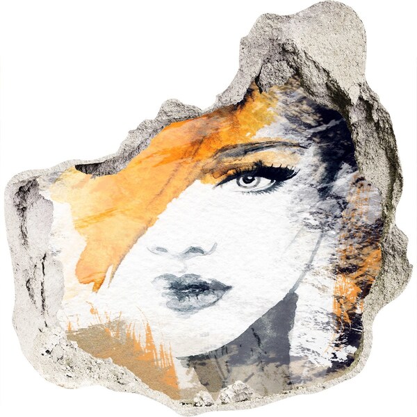 Fototapet 3D gaură în perete Portret în nuanțe aurii