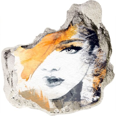 Fototapet 3D gaură în perete Portret în nuanțe aurii