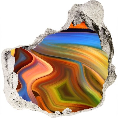 Autocolant gaură 3D Un peisaj colorat într-o gaură din perete