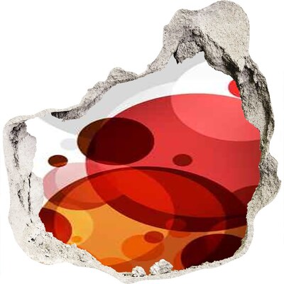 Autocolant autoadeziv gaură Bule colorate într-o gaură din perete