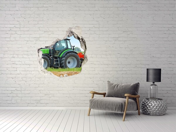 Autocolant un zid spart cu priveliște Tractor pe teren