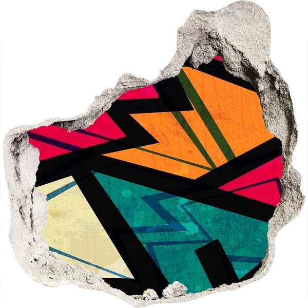 Autocolant autoadeziv gaură O pictură murală colorată într-o gaură din perete