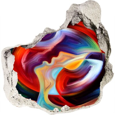 Autocolant de perete gaură 3D Un dans colorat al emoțiilor