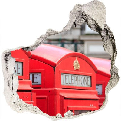 Autocolant un zid spart cu priveliște Cabine telefonice britanice
