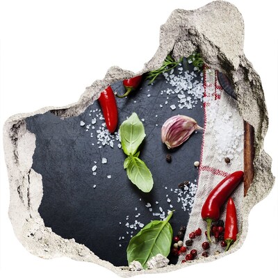 Autocolant de perete gaură 3D O bucătărie plină de savoare