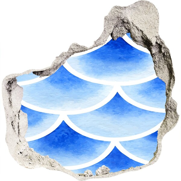 Fototapet un zid spart cu priveliște Valuri de apă într-o gaură de perete