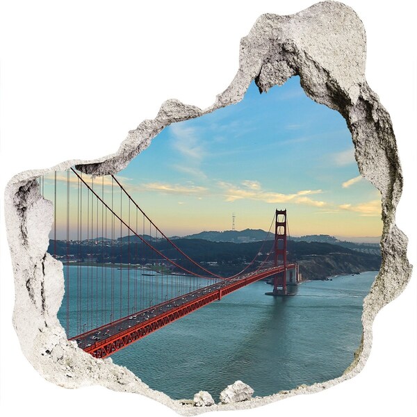 Fototapet 3D gaură în perete Podul Golden Gate din San Francisco