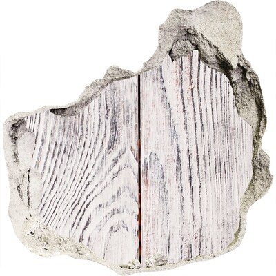 Fototapet 3D gaură în perete Placă de lemn într-un perete deteriorat