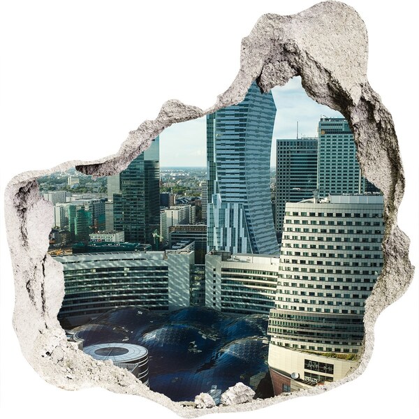 Autocolant gaură 3D Vedere a orașului modern