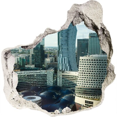 Autocolant gaură 3D Vedere a orașului modern