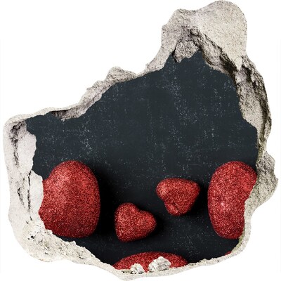 Autocolant un zid spart cu priveliște O inimă în ruine