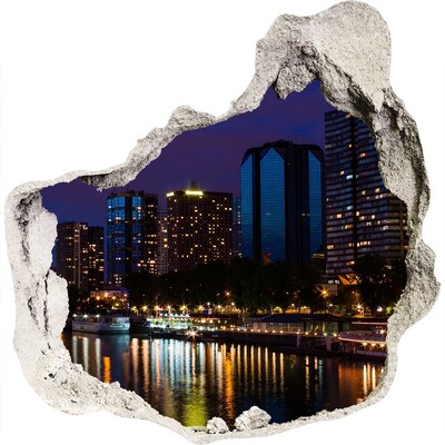 Fototapet un zid spart cu priveliște Panoramă nocturnă a orașului