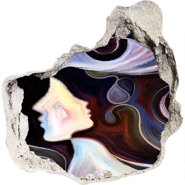 Autocolant autoadeziv gaură Fețe în haosul culorilor